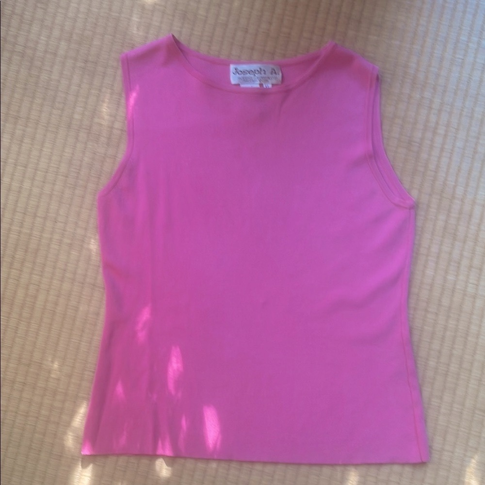 Joseph A Sleeveless Shell. Vibrant pink.